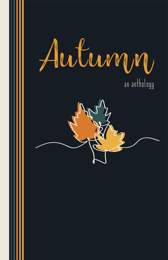 Black book cover titled Autumn with 3 leaves